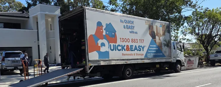 Quick & Easy removal truck being loaded for a Sydney move